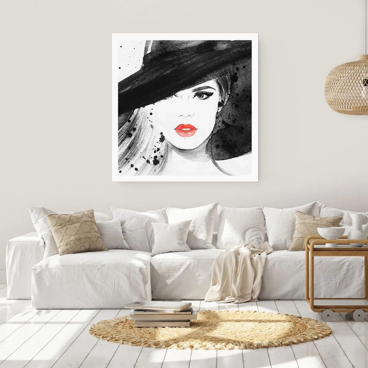 Poster - Vrouw in het zwart - 40x40 cm