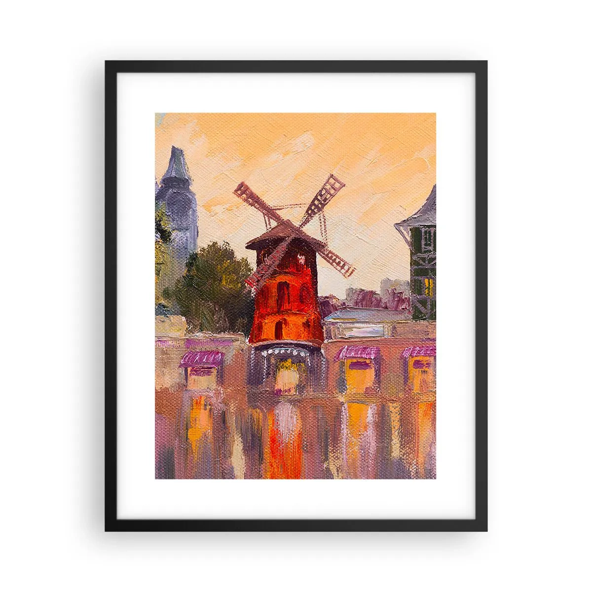 Poster in een zwarte lijst - Parijse iconen – Moulin Rouge - 40x50 cm