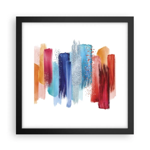Poster in een zwarte lijst - Omhoog en omlaag - 30x30 cm