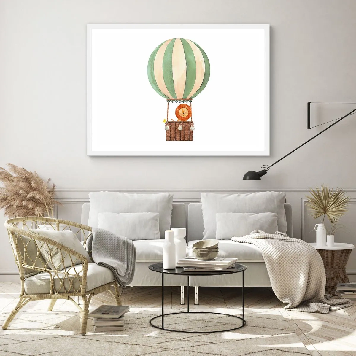 Poster in een witte lijst - Leons reizen - 50x40 cm