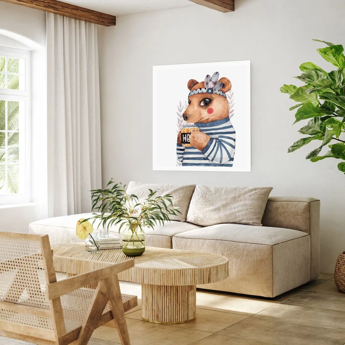 Poster - Zoete beer - 40x40 cm