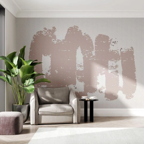 Fotobehang Premium Canvas - Abstractie in zachtroze - Abstractie, Leeg, Minimalisme - 300x210 cm
