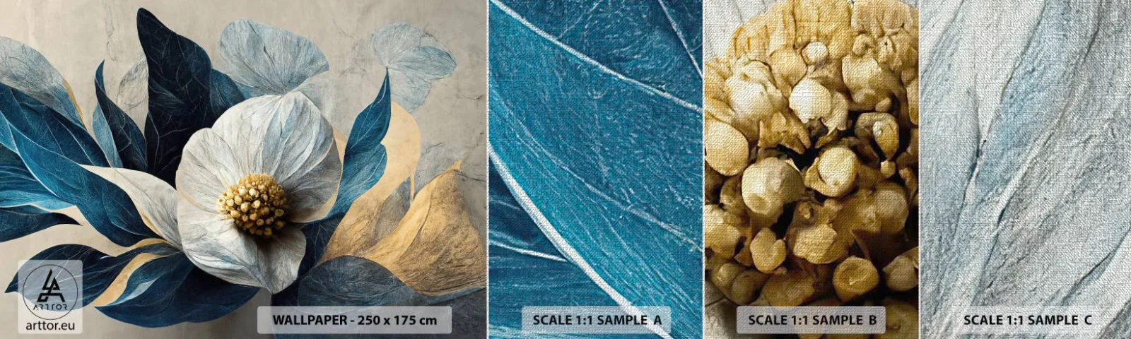 Fotobehang Monster Premium Canvas - Hij heeft een hart van goud - Bloem, Elegant, Deel - 100x30 cm