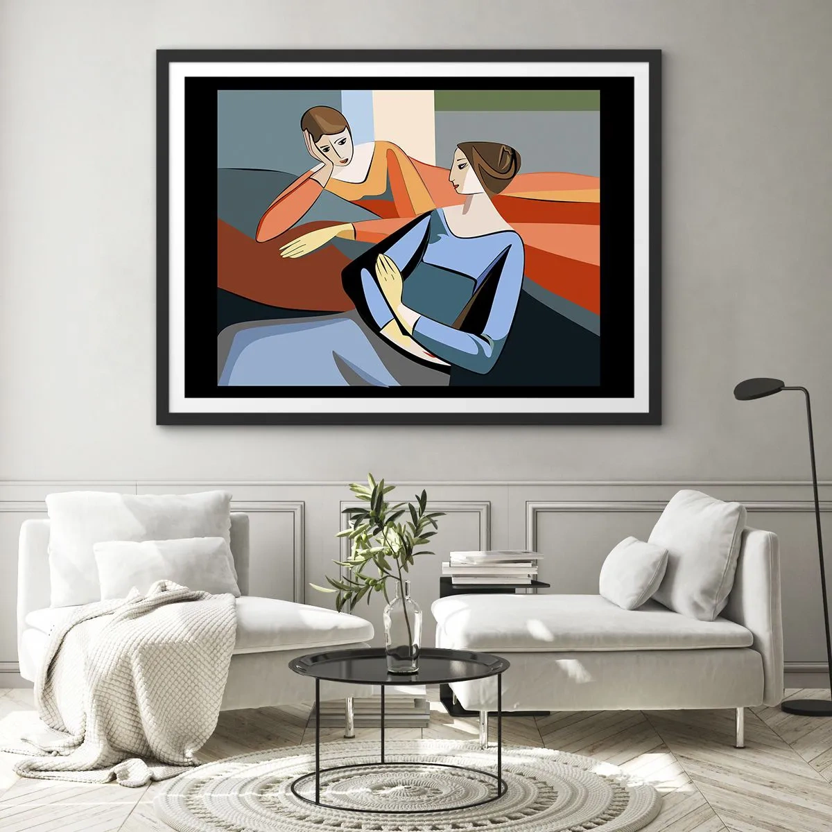 Poster in een zwarte lijst - Een moment van vertrouwen - 40x30 cm