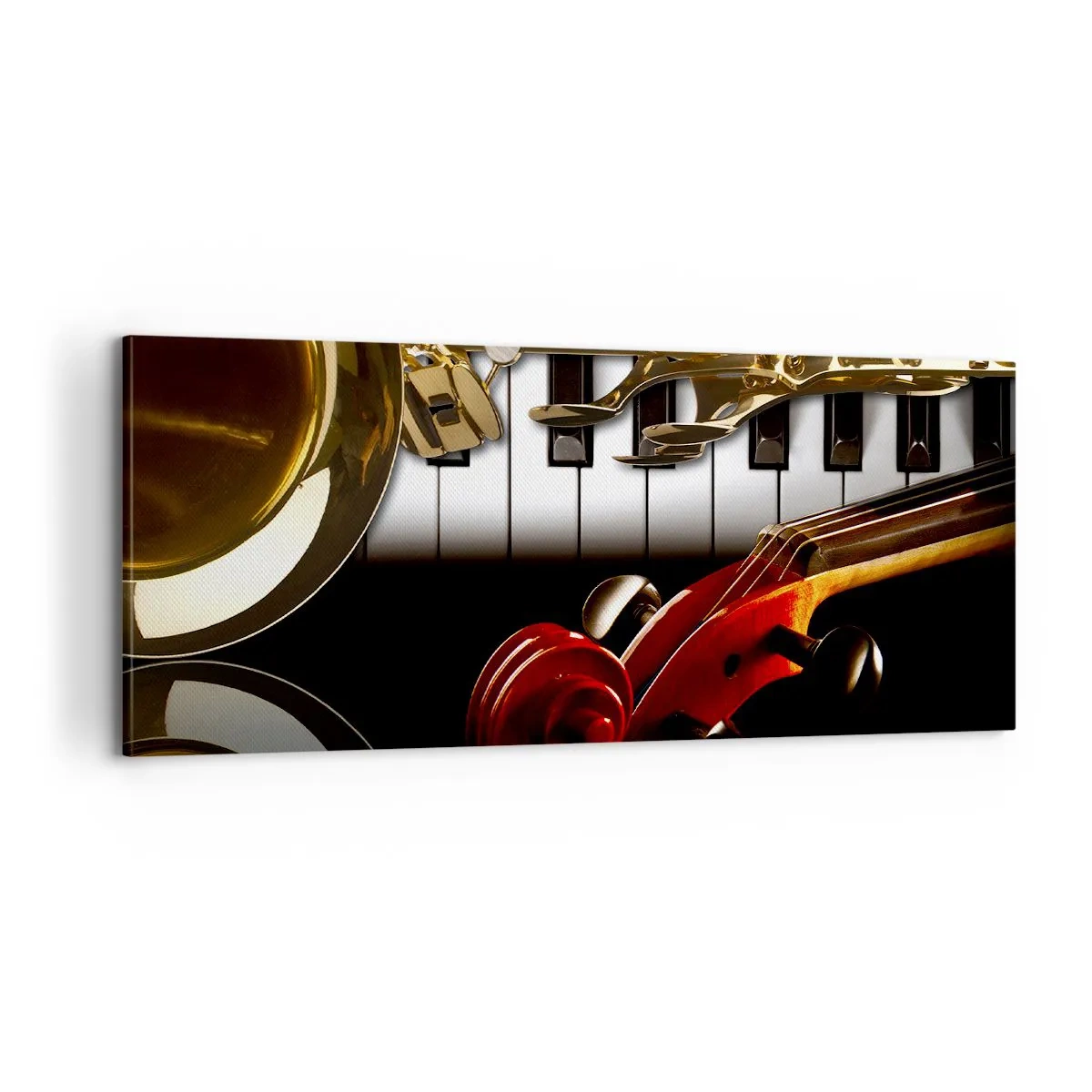 Schilderen op canvas - Plaatwerk, hout en ivoor - 100x40 cm