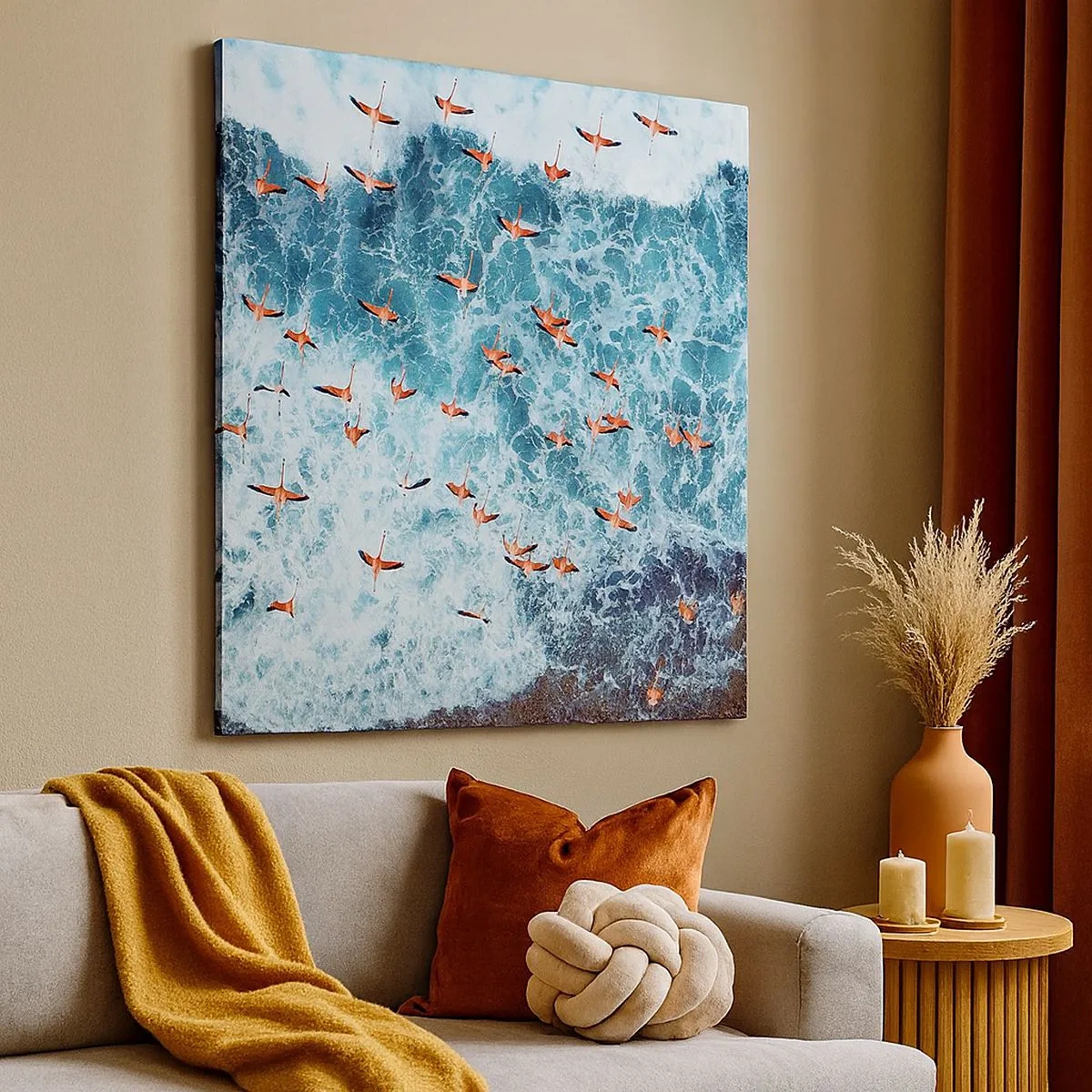 Schilderen op canvas - De kustparade - 30x30 cm