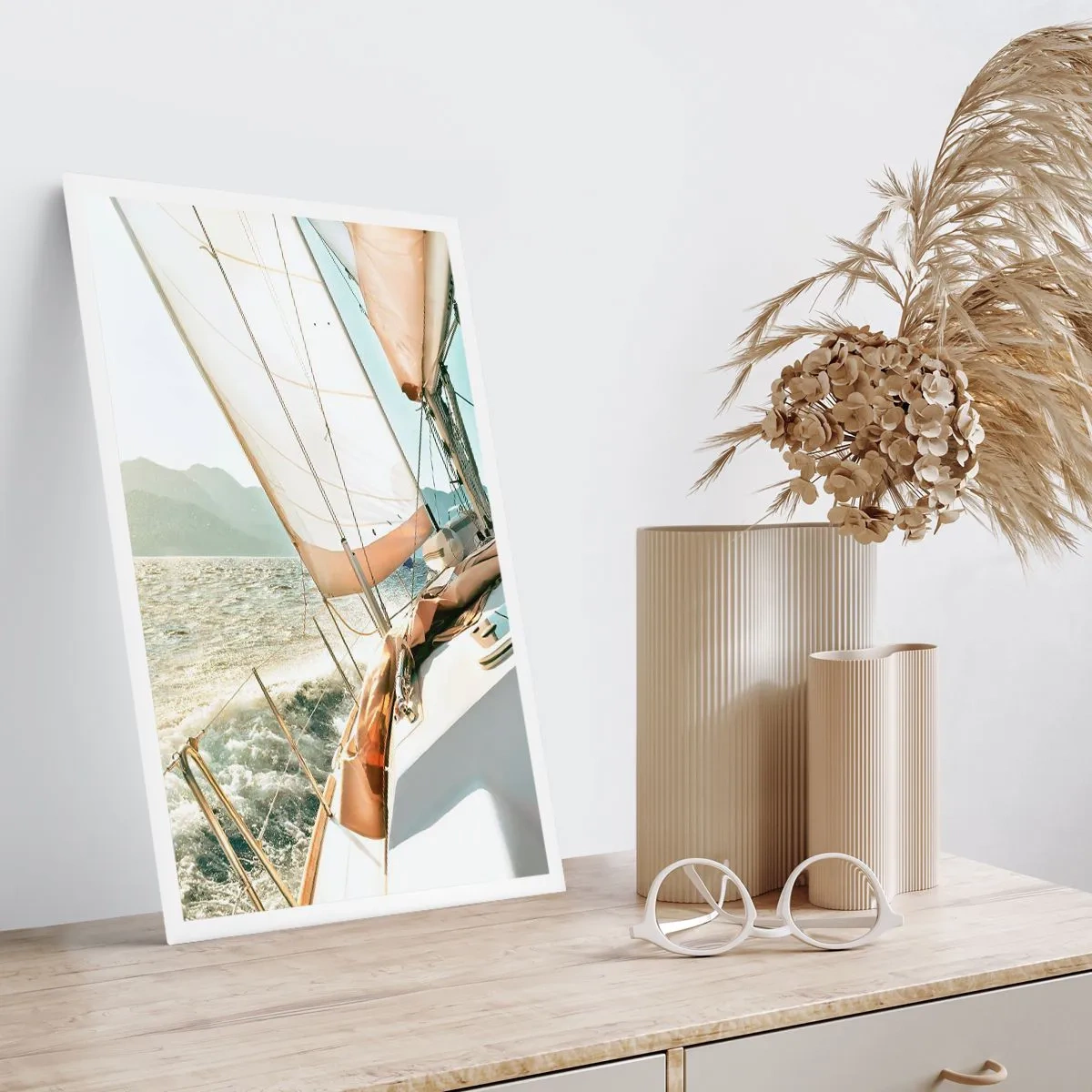 Poster - Onder vol zeil - 50x70 cm