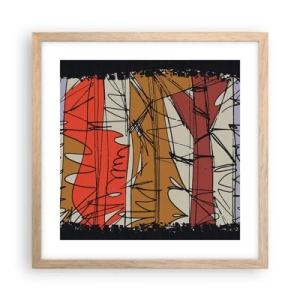 Een poster in een licht eiken lijst - Spontane compositie - 40x40 cm