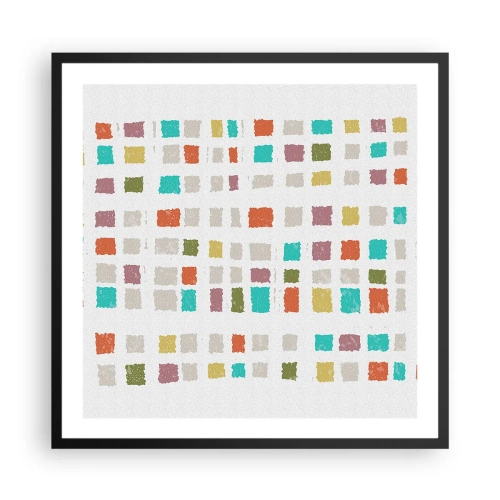 Poster in een zwarte lijst - Onbekend spel - 60x60 cm