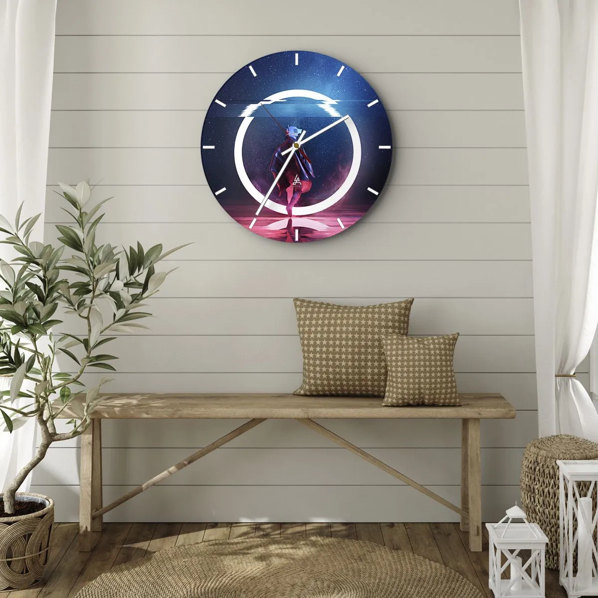 Wandklok - Klok - Tussen werelden - 30x30 cm