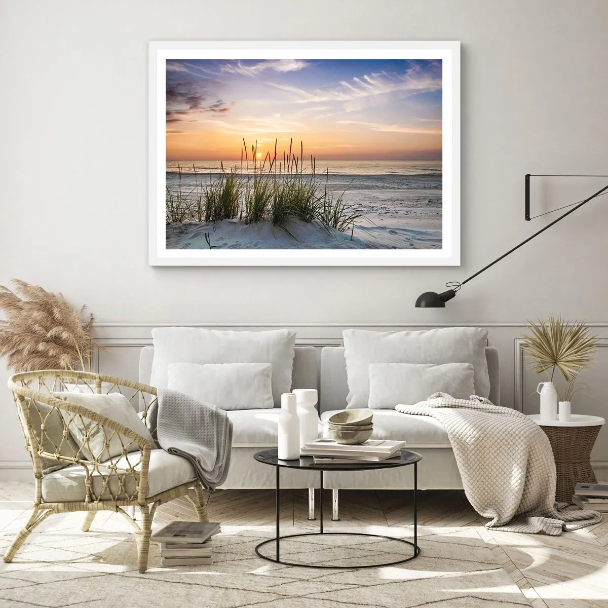 Poster in een witte lijst - Kijk, denk, voel - 50x40 cm