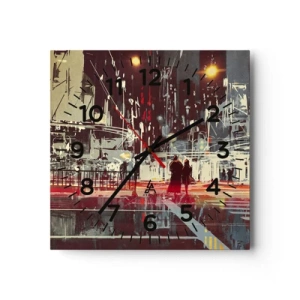 Wandklok - Klok - Een grote stadsoversteek - 40x40 cm