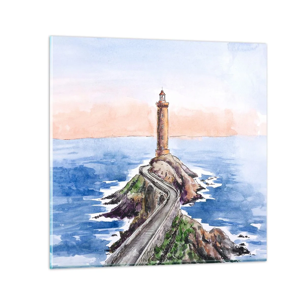 Schilderen op glas - Kijkend naar de zee - 50x50 cm