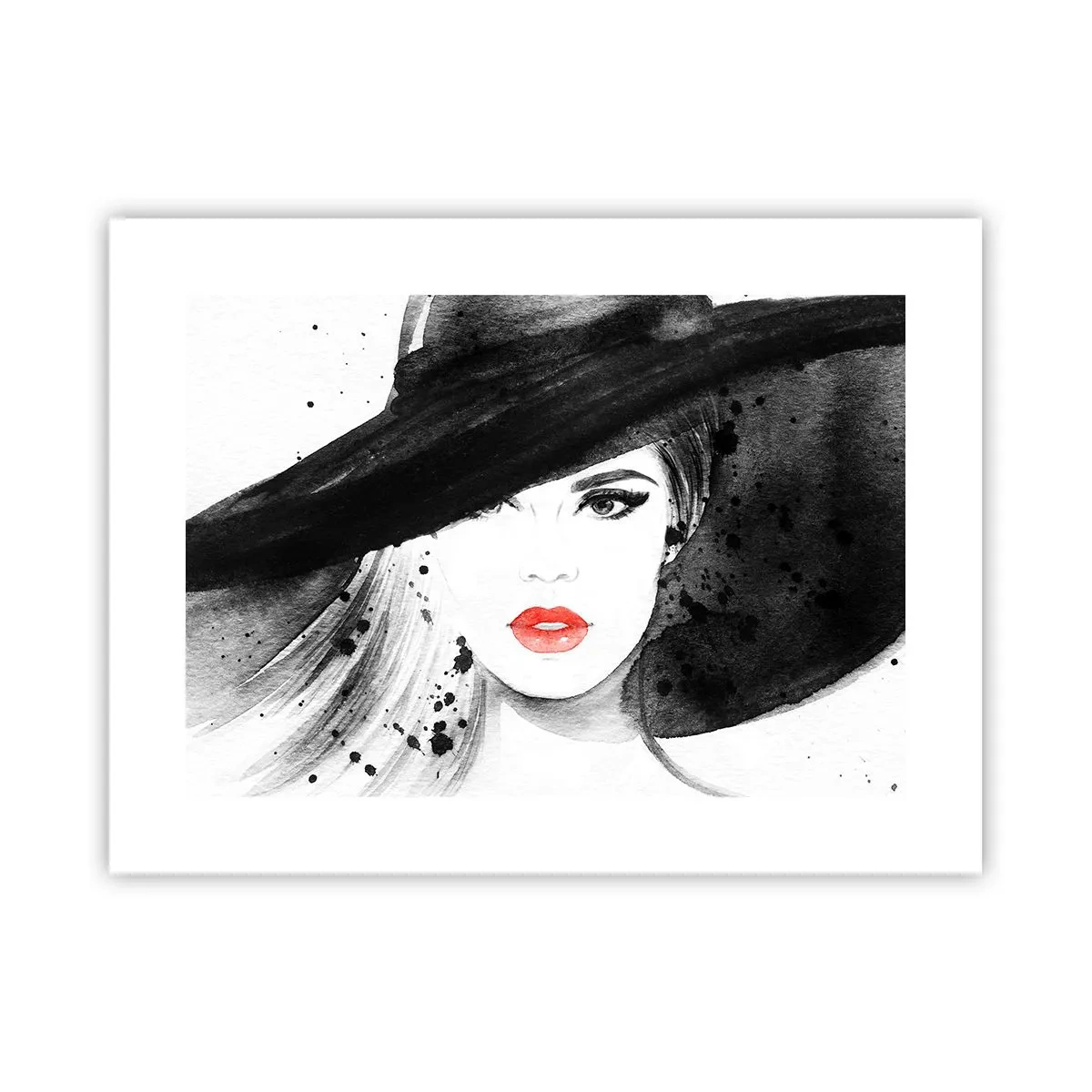 Poster - Vrouw in het zwart - 40x30 cm