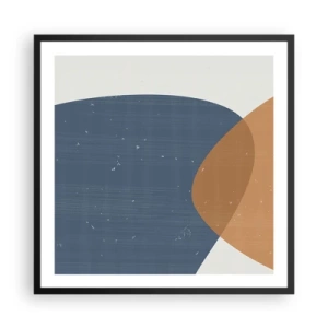 Poster in een zwarte lijst - Ovalen en invloeden - 60x60 cm