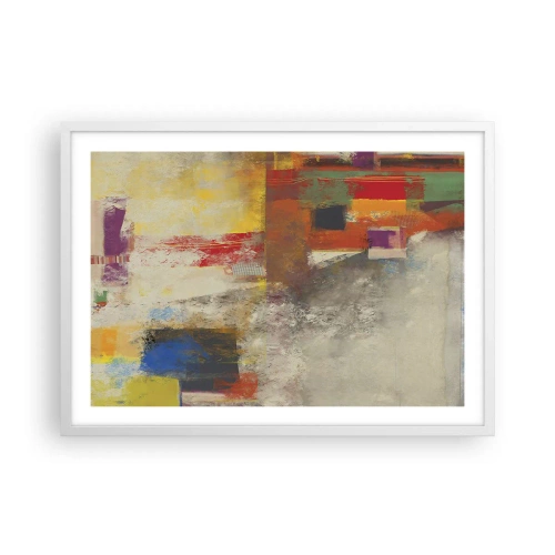 Poster in een witte lijst - Kleur geometrie - 70x50 cm