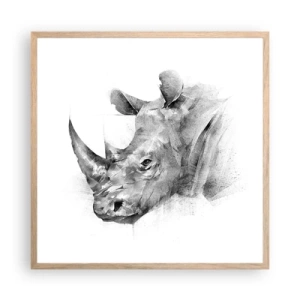 Een poster in een licht eiken lijst - Afrikaans portret - 60x60 cm