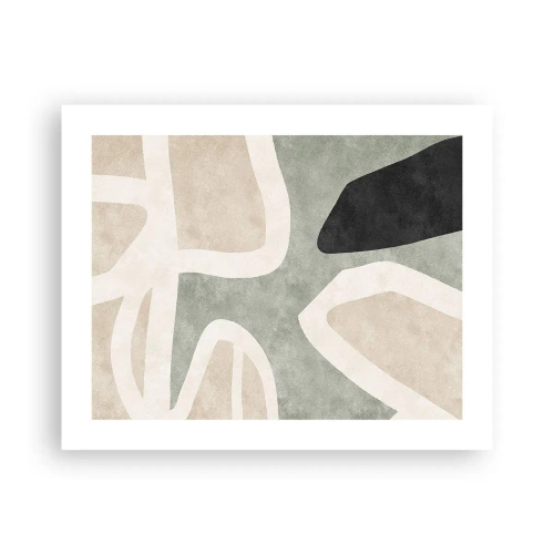 Poster - Compositie met een zwart motief - 50x40 cm