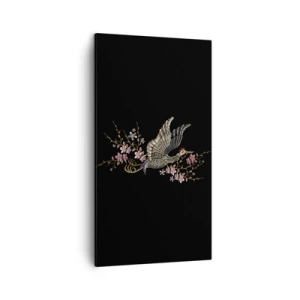 Schilderen op canvas - Exotische geborduurde vogel - 45x80 cm