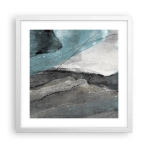 Poster in een witte lijst - Abstractie: rotsen en ijs - 40x40 cm
