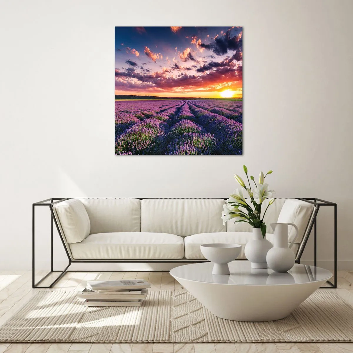 Schilderen op glas - Lavendel wereld - 60x60 cm