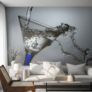 Zelfklevend Fotobehang Deluxe Sticker - Kristalwater in kristalglas - Glas, Cocktail, Gastronomie - 100x70 cm