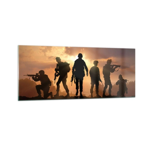 Schilderen op glas - Brothers in arms - 100x40 cm
