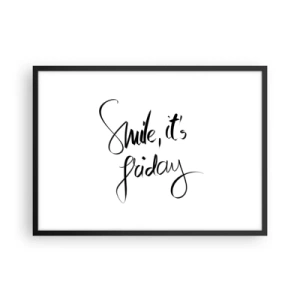 Poster in een zwarte lijst - Echte vreugde - 70x50 cm