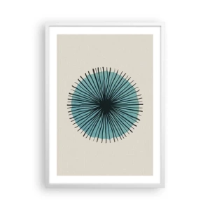 Poster in een witte lijst - Stralend in het blauw - 50x70 cm