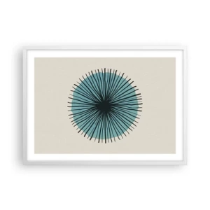 Poster in een witte lijst - Stralend in het blauw - 70x50 cm