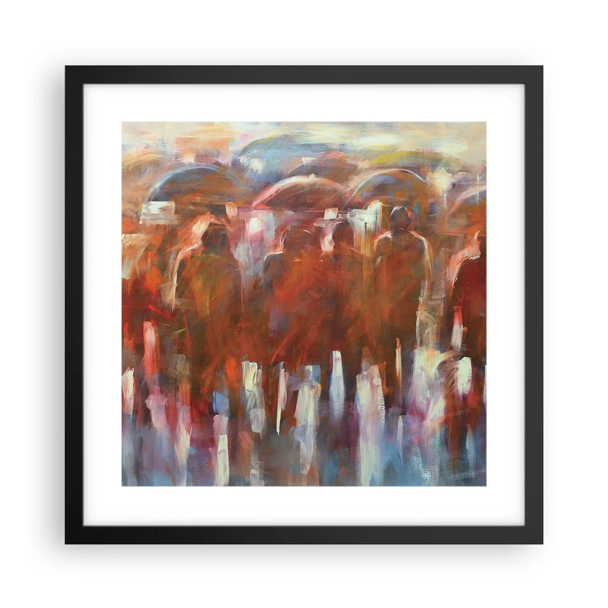 Poster in een zwarte lijst - Zelfs bij regen en mist - 40x40 cm