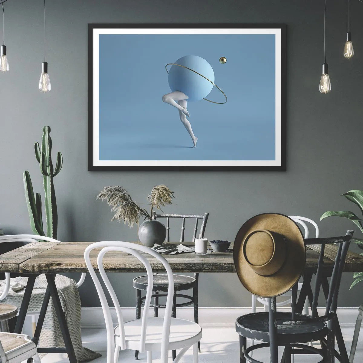 Poster in een zwarte lijst - En de planeten zijn gek geworden - 70x50 cm