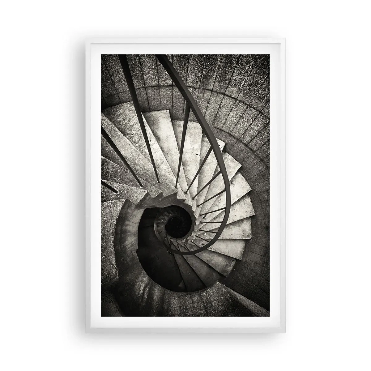 Poster in een witte lijst - De trap op, de trap af - 61x91 cm