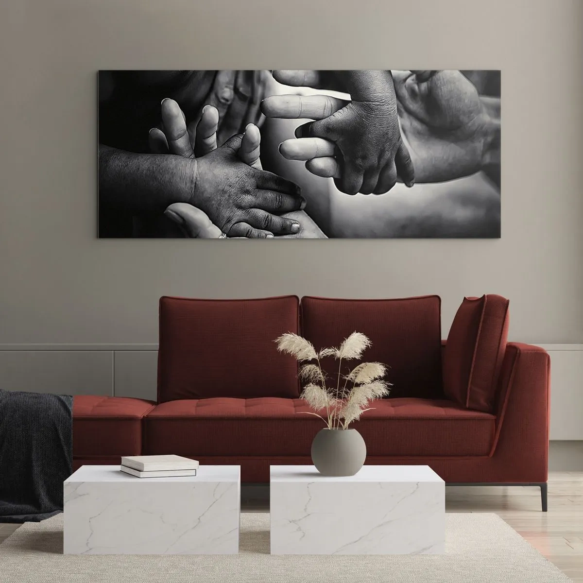 Schilderen op glas - Om mens te zijn - 120x50 cm