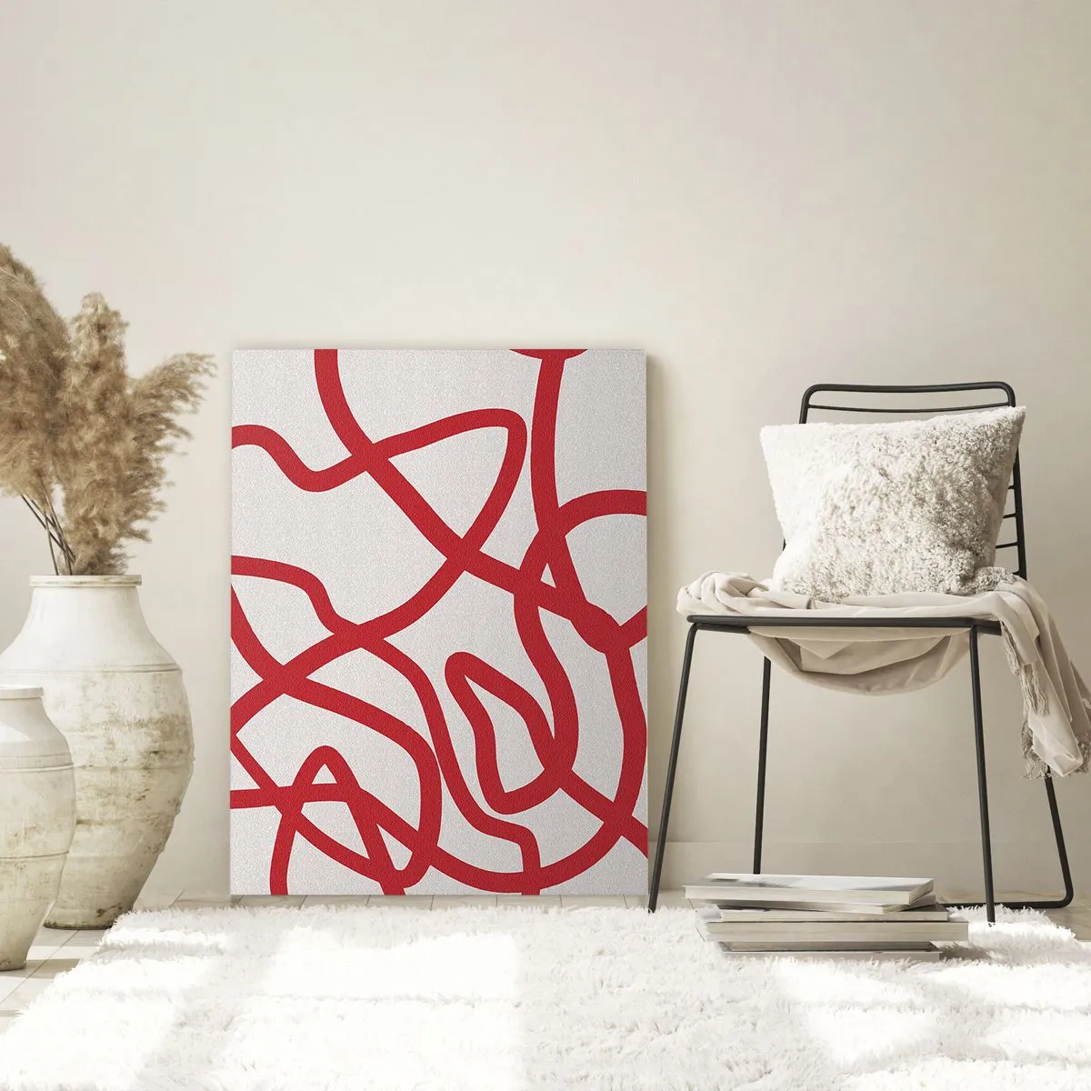 Schilderen op glas - Rood op wit - 50x70 cm