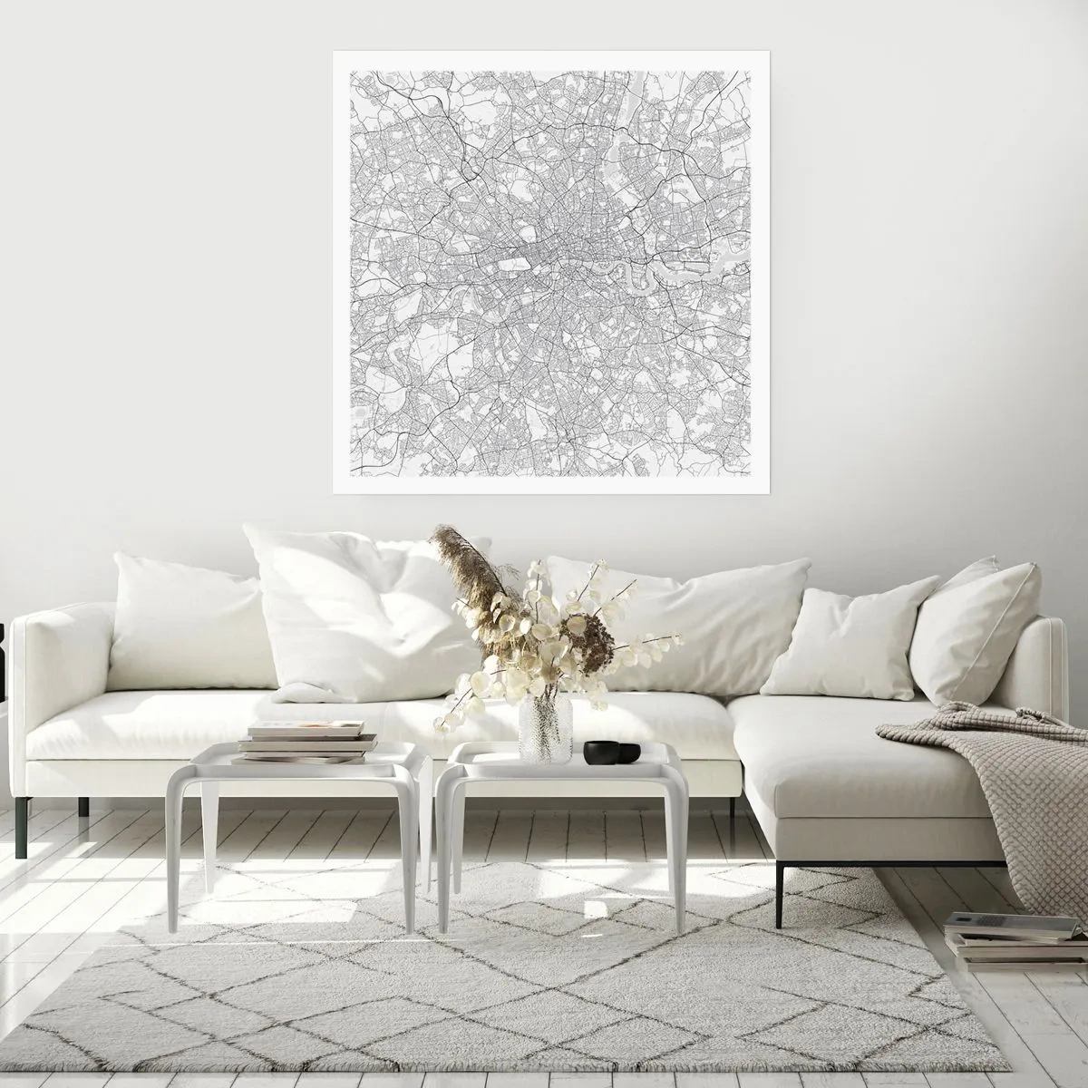 Poster - Kaart van het doolhof van Londen - 60x60 cm