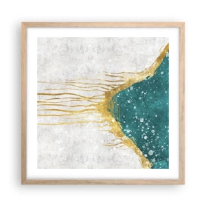 Een poster in een licht eiken lijst - Gouden vloed - 50x50 cm