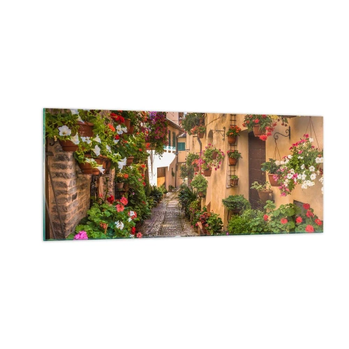 Schilderen op glas - Italiaans zijstraatje - 100x40 cm