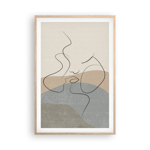 Een poster in een licht eiken lijst - Als een penseelstreek - 61x91 cm