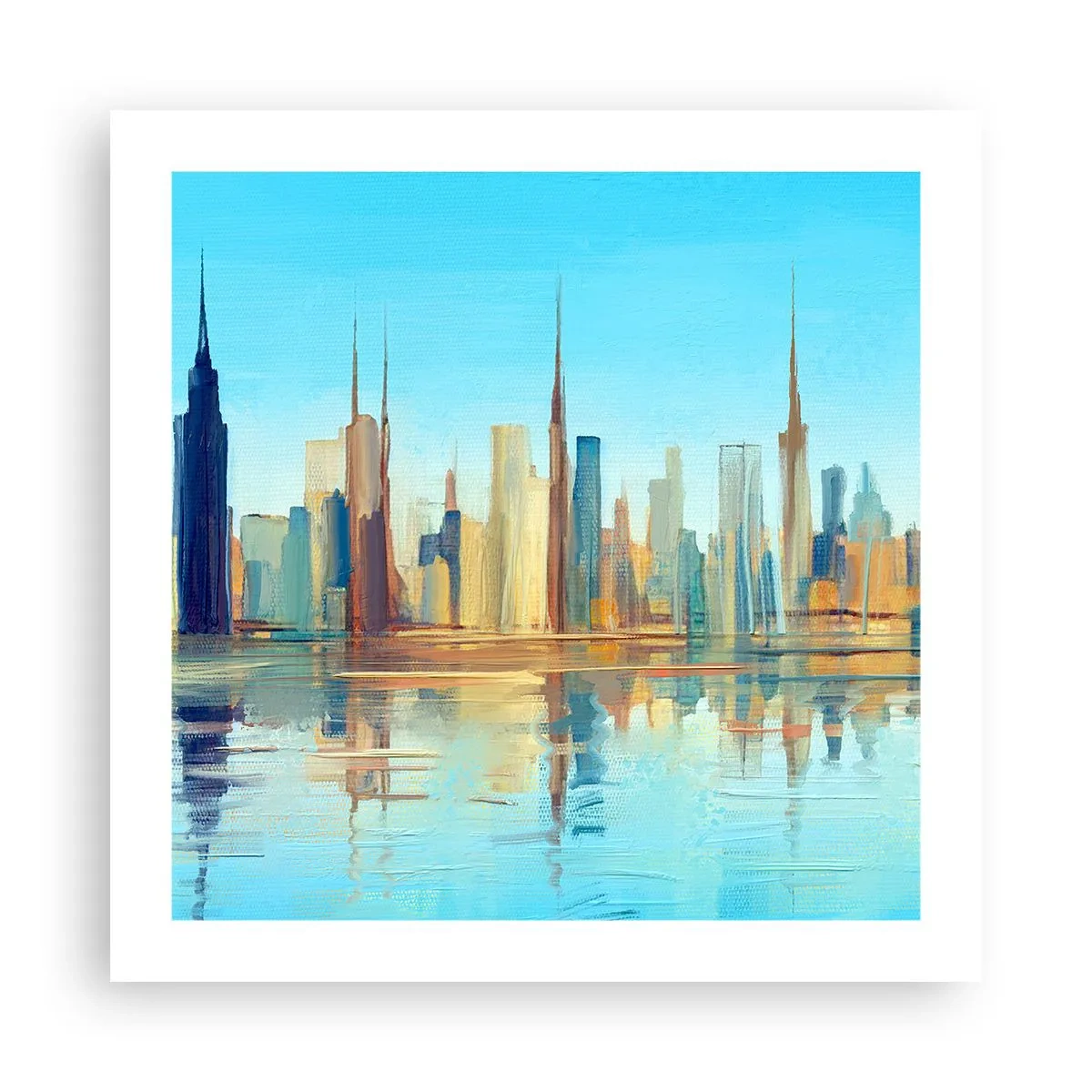 Poster - Een zonnige metropool - 50x50 cm