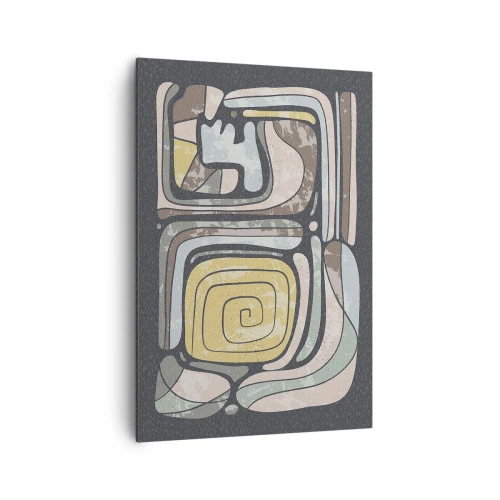Schilderen op canvas - Abstractie in de precolumbiaanse geest - 70x100 cm