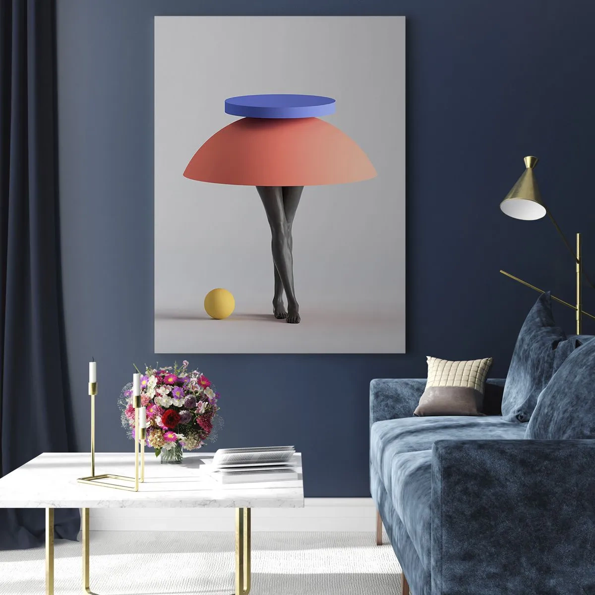 Schilderen op glas - Surrealistische compositie - 50x70 cm