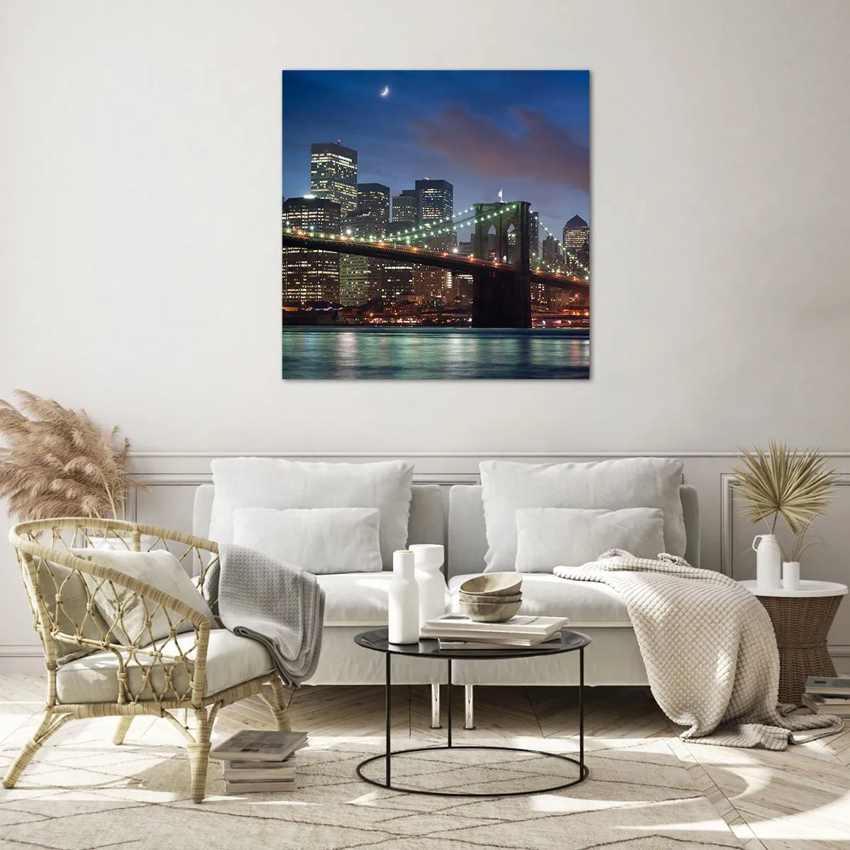 Schilderen op glas - Gloeiende nacht - 40x40 cm