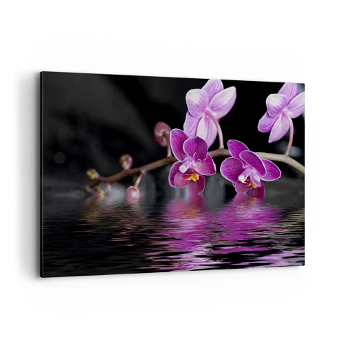 Schilderen op canvas - Lila weerspiegeling van schoonheid - 120x80 cm
