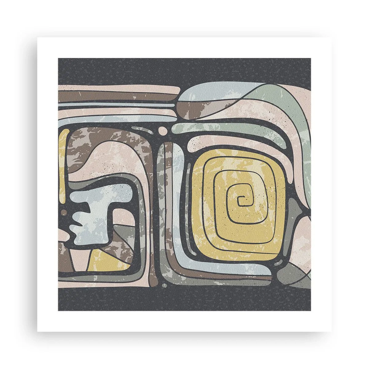 Poster - Abstractie in de precolumbiaanse geest - 50x50 cm