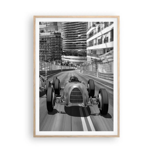 Een poster in een licht eiken lijst - Lang geleden in Monte Carlo - 70x100 cm