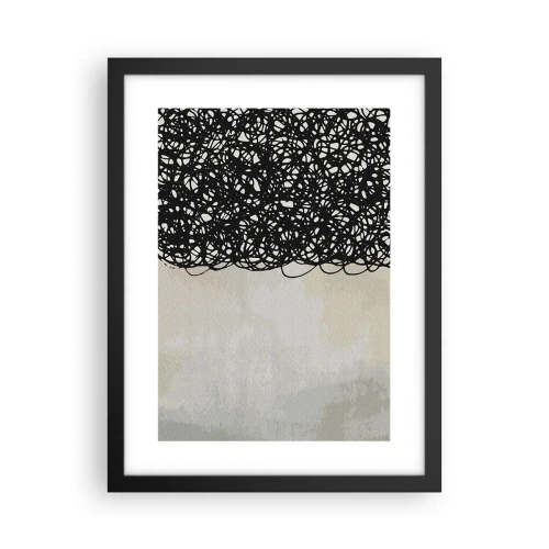 Poster in een zwarte lijst - Turbulente abstractie - 30x40 cm