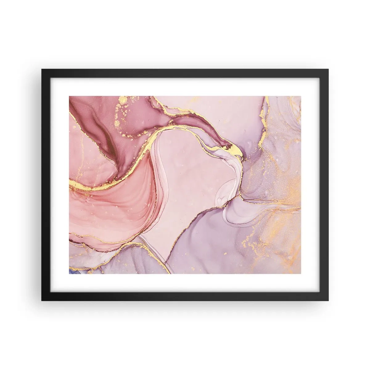 Poster in een zwarte lijst - Een streling van kleuren - 50x40 cm