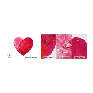 Fotobehang Monster Premium Canvas - Alles wat je nodig hebt is liefde - Abstractie, Rood hart, Symbool van liefde - 100x30 cm