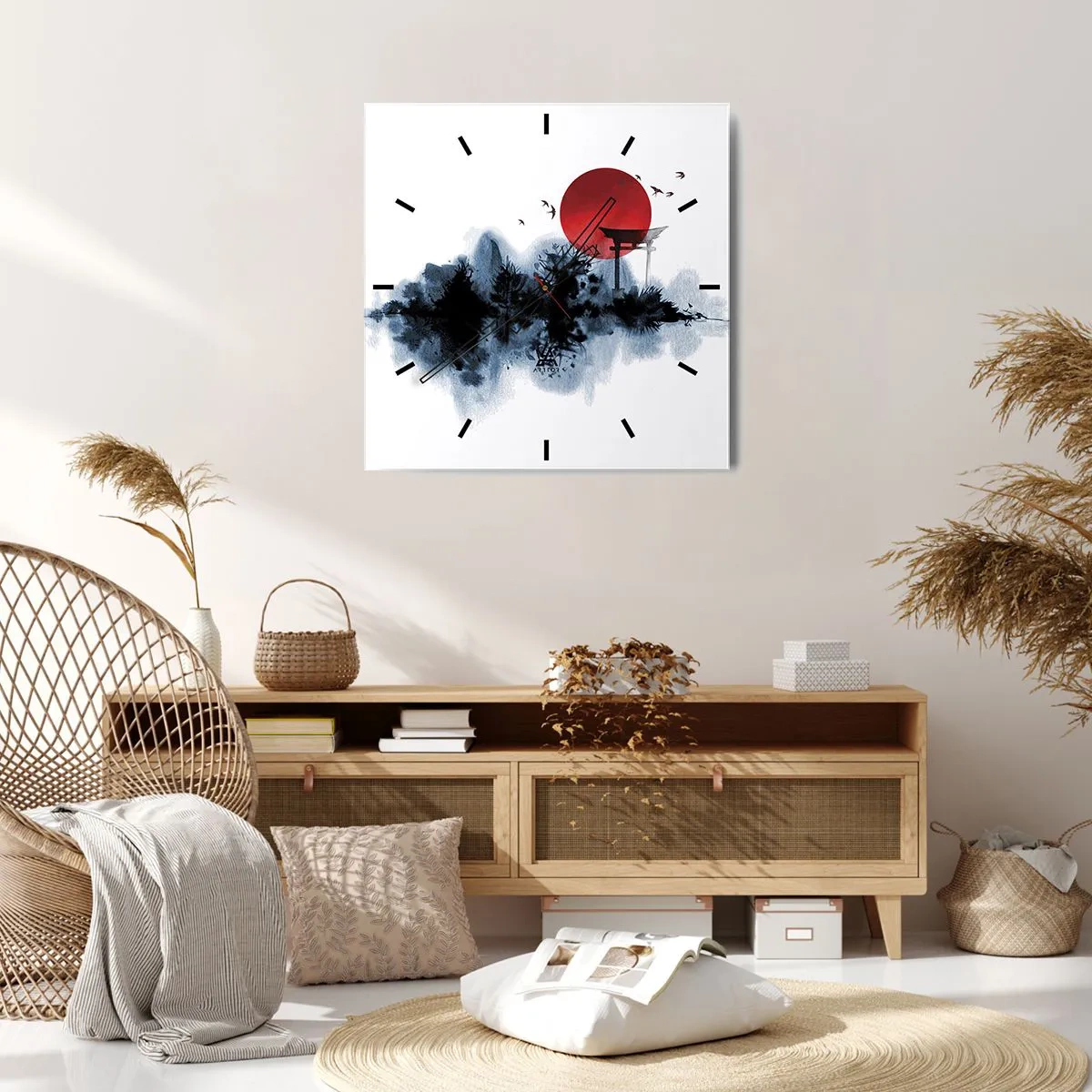 Wandklok - Klok - Japanse weergave - 40x40 cm